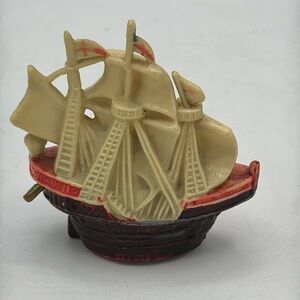 Antique German Depose Celluloid Tape Measure, Galleon Sailing Ship